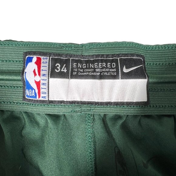Nike NBA Green Mens Milwaukee Bucks Authentic Shorts Size M 34 - Picture 10 of 15